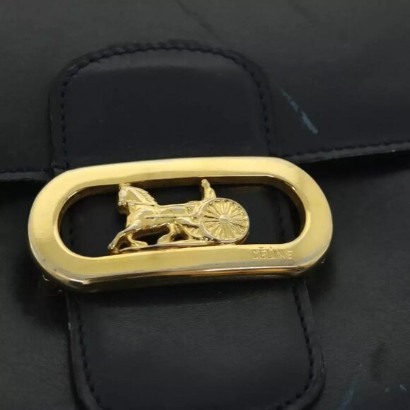 CELINE Shoulder Bag Leather Black - Picture 9 of 16